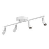 4-head LED Track Lighting Fixture, No Bulbs (GU10 Base, White)