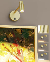 Zoomable Picture Light for Wall, Battery Operated Art Light for Paintings CCT Dimmable Spotlight for Wall Art Wall Light with Remote Control for Living Room Gallery Dartboard Bathroom Light Gold - wall sconce - AIBOO