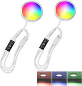 Puck Lights 5V Single USB Powered,RGB Color Temperature Adjustable & Dimmable Under Cabinet Light,3D Printer LED Lamp Kit for Cabinet,Wardrobe,Showcase 2 Pack - cabinet lights - AIBOO