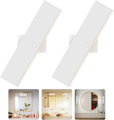 Wireless Vanity Lights for Mirror Set of 2-4000mAh Rechargeable Stick On Makeup Light with CCT Modes & Dimmable Brightness, Cordless Light for Mirror, Vanity, Bathroom, Renter Friendly - vanity light - AIBOO