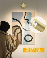 Picture Light for Wall, Battery Operated Art Light for Paintings CCT Dimmable Recharging Gallery Battery Wall Light with Remote Control for Living Room Gallery Dartboard Art Bathroom - wall sconce - AIBOO