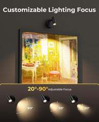 Zoomable Spot Light Indoor, Rechargeable Picture Light with Remote, Dimmable CCT Spotlight for Wall Art, Battery Uplight Indoor with Timer for Plant Artwork Painting Sofa Corner 1PC - wall sconce - AIBOO