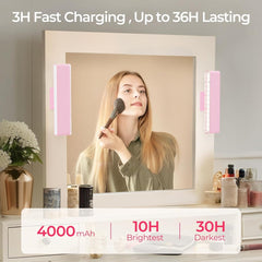 Wireless Vanity Lights for Mirror Set of 2-4000mAh Rechargeable Stick On Makeup Light with CCT Modes & Dimmable Brightness, Cordless Light for Mirror, Vanity, Bathroom, Renter Friendly - vanity light - AIBOO