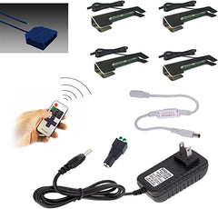 Aiboo LED Glass Edge Clip Light Glass Shelf Lights with Remote Controller and US Power Adapter for Glass Shelf, Glass Cabinet, Countertop, Liquor Shelf, Book Shelf Decorative Lighting