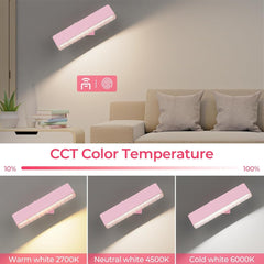 Wireless Vanity Lights for Mirror Set of 2-4000mAh Rechargeable Stick On Makeup Light with CCT Modes & Dimmable Brightness, Cordless Light for Mirror, Vanity, Bathroom, Renter Friendly - vanity light - AIBOO
