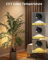 Zoomable Spot Light Indoor, Rechargeable Picture Light with Remote, Dimmable CCT Spotlight for Wall Art, Battery Uplight Indoor with Timer for Plant Artwork Painting Sofa Corner 1PC - wall sconce - AIBOO