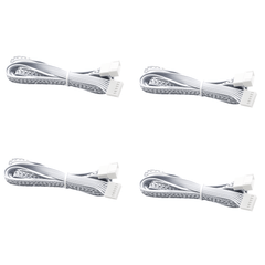 Flexible Extendable Cables for AIBOO Under Cabinet Lighting Kit RGB and CCT LED Puck Lights , White 150cm (59 Inch) Extension Cords (6-Pin White Cords, Pack of 4)