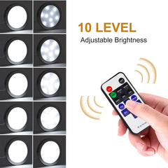 Verknüpfbare LED-Unterschrankleuchten, 12 V, schmale, dimmbare Puck-Leuchten aus Aluminium mit HF-Fernbedienung und ETL-gelistetem Netzteil für Akzent-Displaybeleuchtung (4 Lichter, Warmweiß)