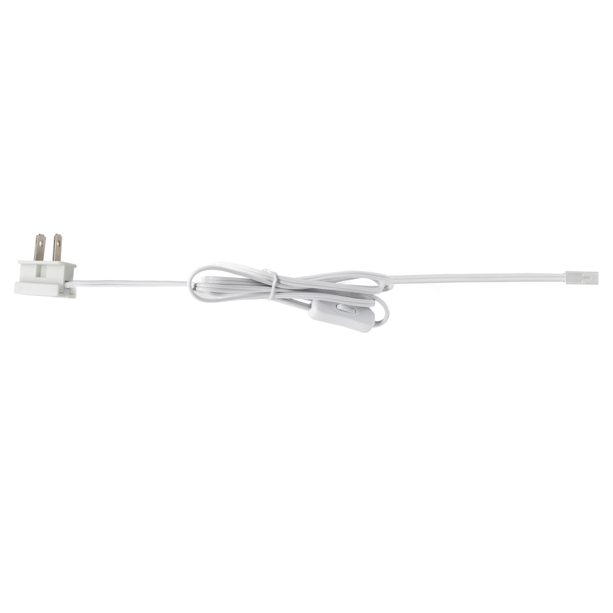 Plug Wire for 120V High Voltage Cabinet Light - White Wire,ZE - 23 US Standard Two - Prong Plug with Switch, SPT - 2 2*18 AWG Wire, 70.9inch - adapter - AIBOO