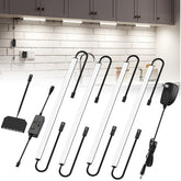Under Cabinet Lighting, Timer & CCT 2700 - 6000K with Slider Dimmer, Plug - in 12Inch 12W Lights for Curio Cabinet, Kitchen, Bookshelf (4 Bars Kit) - under cabinet lighting kit - AIBOO