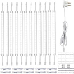 AIBOO Under Cabinet Lighting, Dimmable 12 inch Under Counter Lights, 120V Plug in & Hardwired, Linkable LED Closet Lights for Kitchen, Shelf, Workbench, Desk,Cupboard,Garage (12 PCS), Warm White 3000K - 120v cabinet lights - AIBOO