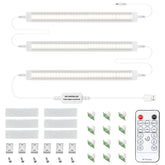 Under Cabinet Lights with Remote, Cabinet Strip Lights for Monitor, 30cm or 50cm USB Under Cupboard Lights with Timer, for Kitchen Display Shelf Curio Cabinet, Neutral White (4000K)