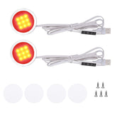 RGB Under Cabinet Lighting Kit,Color Changing LED Puck Light USB Powered Memory Function with Dimmable Switch Control Color Changing and Bright LEDs for Cabinet Counter Bedroom,Showcase,Closet - single light - AIBOO