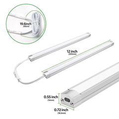 Under Cabinet Lighting, Dimmable 12 inch Under Counter Lights, 120V Plug in & Hardwired, Linkable LED Closet Lights for Kitchen, Shelf, Workbench, Desk,Cupboard,Garage (6 PCS),Cold White 6000K