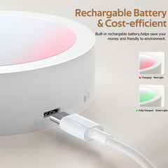 Under Cabinet Kitchen Lights Rechargeable with Remote 2 Pack,White Light+RGB E26/E27 Battery Operated Bulbs with Remote Control and Timer Dimmable Light Bulb for Wall Sconces,Home