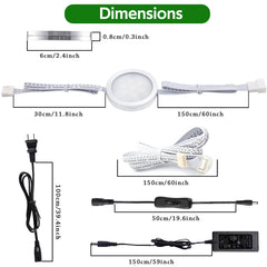 RGB+Warm OR RGB+Daylight White Color Changing Under Cabinet Lighting Kit,Under Cabinet LED Closet Lights Puck Light with IR Remote,Dimmable Under Counter Lighting for Wardrobe Kitchen Hard Wired 14 Lights