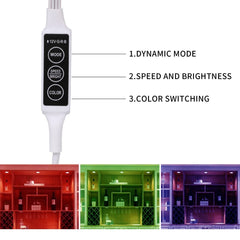 RGB Under Cabinet Lighting Kit,Color Changing LED Puck Light USB Powered Memory Function with Dimmable Switch Control Color Changing and Bright LEDs for Cabinet Counter Bedroom,Showcase,Closet - single light - AIBOO