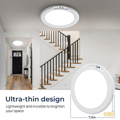 Rechargeable Motion Sensor Ceiling Light with Remote, Battery Operated Magnetic Wireless Ceiling Light, 3 Colors Dimmable Indoor Overhead LED Lights for Closet Shower Pantry Shed Hallway Porch