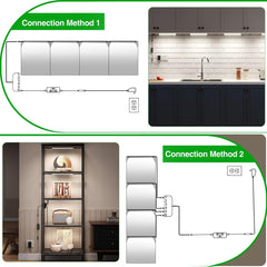 Under Cabinet Lighting, Timer & CCT 2700 - 6000K with Slider Dimmer, Plug - in 12Inch 12W Lights for Curio Cabinet, Kitchen, Bookshelf (4 Bars Kit) - under cabinet lighting kit - AIBOO