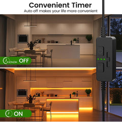 AIBOO Single Color Slider Dimmer with Timer - PWM 1pc DC 5V/12V/24V LED Controller, 36W Max, Slide Brightness Control & Auto - Off for LED Strip Lights, Closet, Counter, Aquarium Lighting - adapter - AIBOO