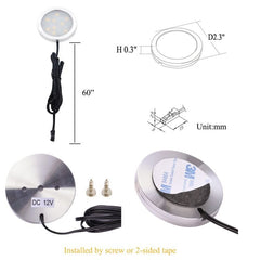 AIBOO LED-Unterschrankbeleuchtung, 12 Stück Unterbauleuchten, Touch-Dimmfunktion, fest verdrahtet oder per Stecker mit Adapter, modernes Heimlicht, Akzentleuchten 24 W, 12 Lichter