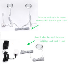 Flexible Extendable Cables for AIBOO LED Under Cabinet Lighting Kit White Cord 1.5m (60 inch) Extension Cords (2-pin White Cords, 4 Pack)