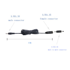 3,5 x 1,35 DC-Anschluss für Küchenlichtleiste, schwarze Kabel (4 Packungen)