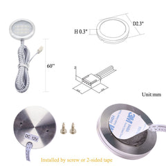 AIBOO Under Cabinet LED Puck Light Single Light with Plug in Cords