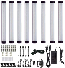 Verknüpfbare 12-V-LED-Lichtleiste unter dem Schrank mit Dimmer und Adapter (2700 K/6000 K, 8 Lichter)