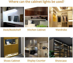 Lot de 3 lampes LED sous armoire Aiboo - Lampes à rondelles minces en aluminium