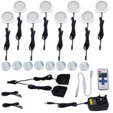AIBOO Wireless 12V LED Under Cabinet Lighting Dimmable with RF Remote Controller 8 Lights
