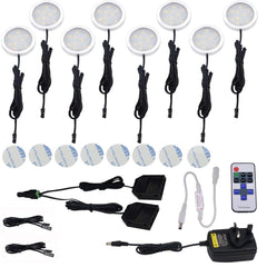 AIBOO Wireless 12V LED Under Cabinet Lighting Dimmable with RF Remote Controller 8 Lights