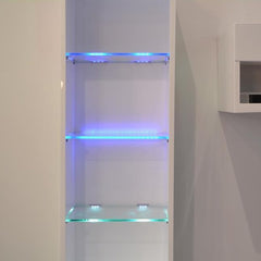 AIBOO Under Cabinet LED Lights for Glass Edge Shelf Back Side Clip Clamp Strip Lighting with RF Remote Control 6 Lamps Kit