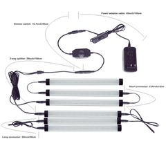 Verknüpfbare 12-V-LED-Lichtleiste unter dem Schrank mit Dimmer und Adapter (2700 K/6000 K, 6 Lichter)