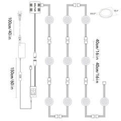AIBOO LED-Unterbauleuchten-Set, RGBW/RGBWW-Unterbaubeleuchtung, verknüpfbare farbige Puck-Leuchten mit 40-Tasten-IR-Fernbedienung (10 Leuchten)