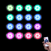 AIBOO Dream Color Puck Lights 16-Pack, Color Chasing LED Kit - plug in puck lights - AIBOO