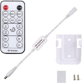 AIBOO DC 5V-24V 6A LED Controller with 16 Keys Mini RF Remote Control, Wireless Remote Dimmable and Timer Function for Single Color LED Strip Lights