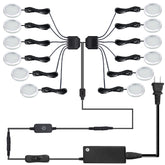 LED Under Cabinet Lighting, 12PCS Under Counter Lights, Touch Dimming Function, Hardwired or Plug in