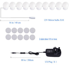 LED Makeup Mirror Lights(4000K, 10Bulbs, Plug in), Mirror Not Included