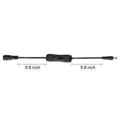 4pcs DC 12V Inline Switch, DC Jack 5.5 x 2.1 mm Male to Female Connector Manual On/off Switch for Low Voltage LED Strip Light (Black))