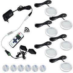 AIBOO 12V Unterschrankleuchte LED Puckleuchten Kabellose Downlight Strahler LED Küchenbeleuchtung 6 Lichter