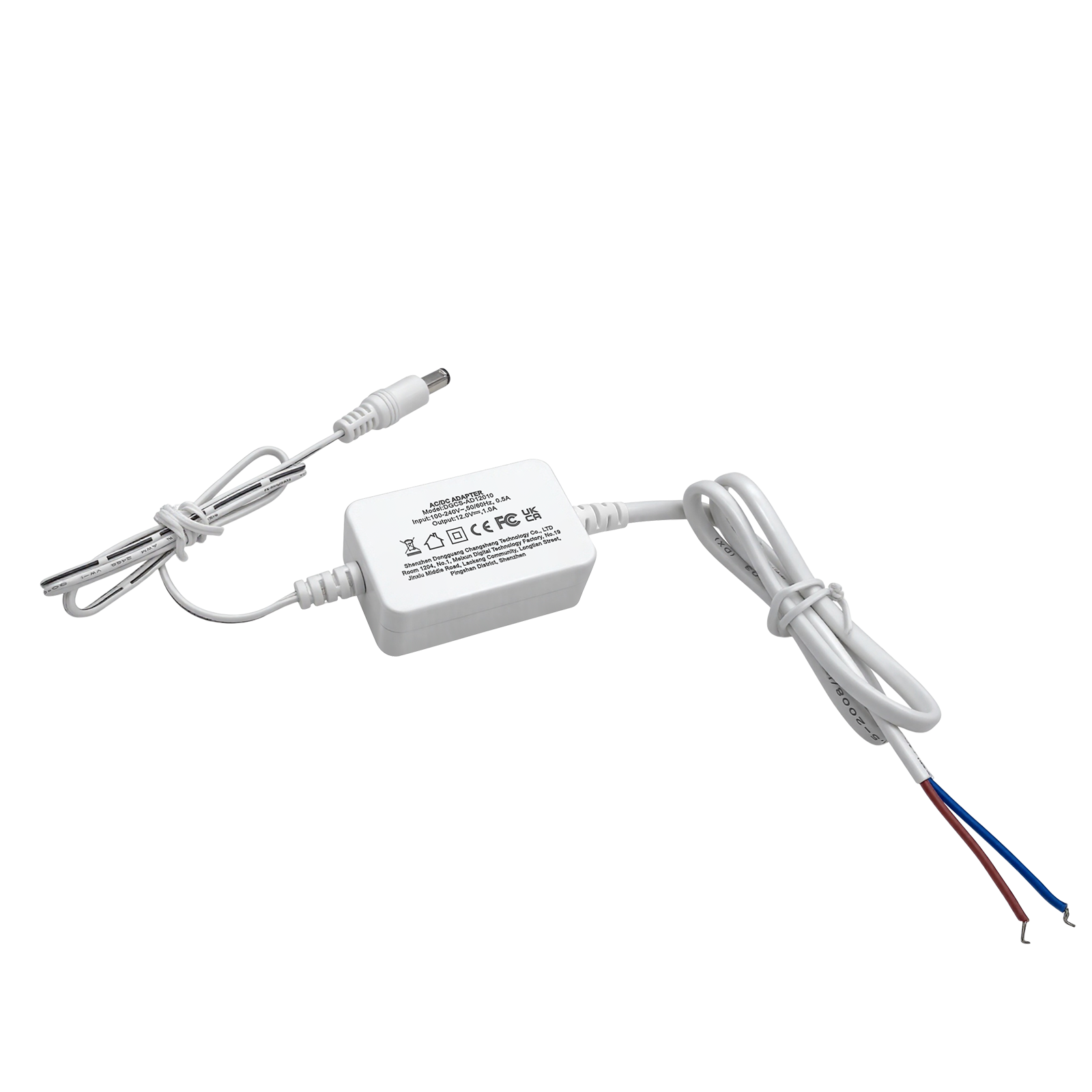 Low Voltage Power Supply, LED Transformer, 110-240VAC to 12V DC, for LED Lights. Standard US and EU Hardwired, 5.5mm x 2.1mm DC-Jack Output Connector for LED Strips, Cabinet Lights (12W 12V 1A, 24W 12V 2A)