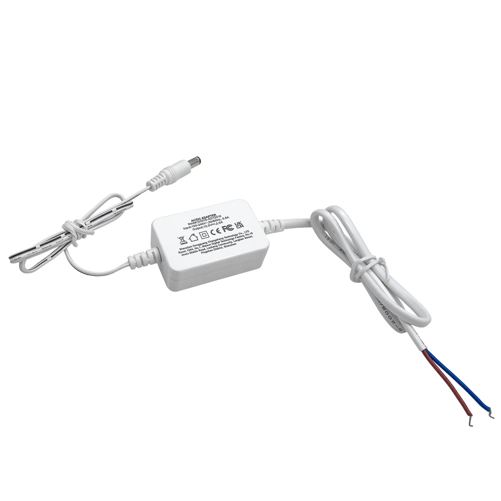 Low Voltage Power Supply, LED Transformer, 110-240VAC to 12V DC, for LED Lights. Standard US and EU Hardwired, 5.5mm x 2.1mm DC-Jack Output Connector for LED Strips, Cabinet Lights (12W 12V 1A, 24W 12V 2A)