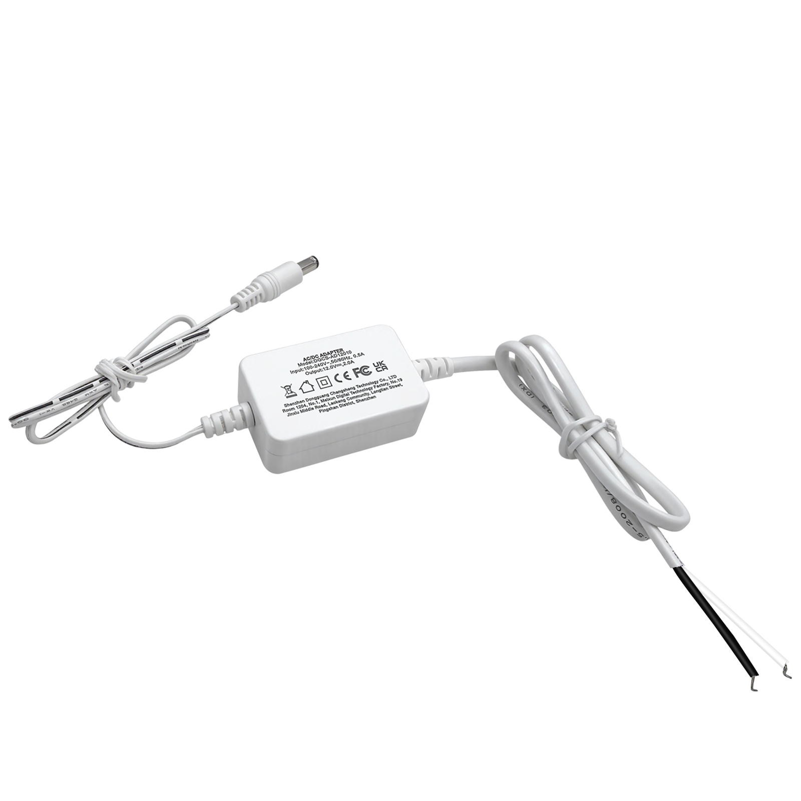 Low Voltage Power Supply, LED Transformer, 110-240VAC to 12V DC, for LED Lights. Standard US and EU Hardwired, 5.5mm x 2.1mm DC-Jack Output Connector for LED Strips, Cabinet Lights (12W 12V 1A, 24W 12V 2A)