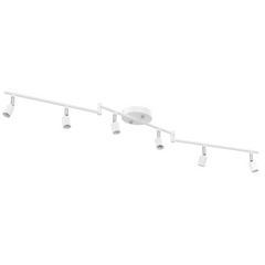 6-head LED Track Lighting Fixture, No Bulbs (GU10 Base, White)