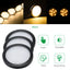 AIBOO Black Led Under Cabinet Lamp round 12 counter Lights Lighting Kit touch dimmer switch for cupboard Kitchen