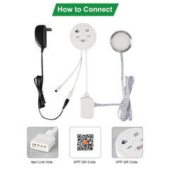 AIBOO RGB/RGBW WiFi-Controller mit Fernbedienung für RGB/RGBW LED-Pucklicht, kompatibel mit Alexa und Google Assistant