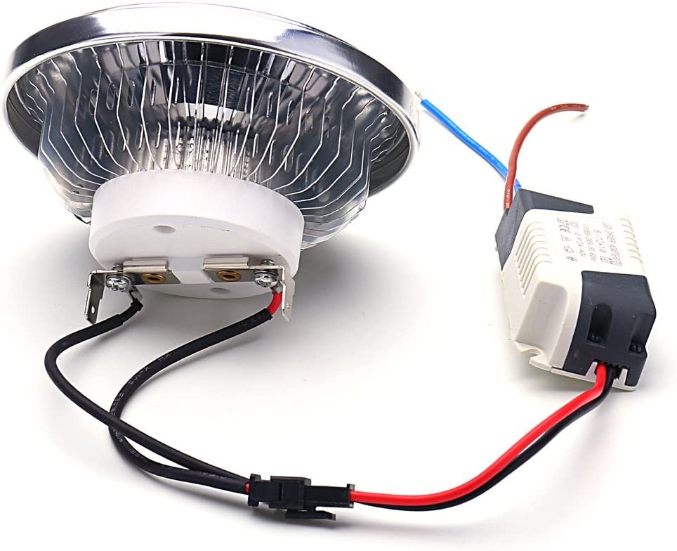 AIBOO COB 12W AR111 G53 24 degree 85-265V 75W Halogen Spotlight Ar111 Replacement (Warm white, G53 Base)