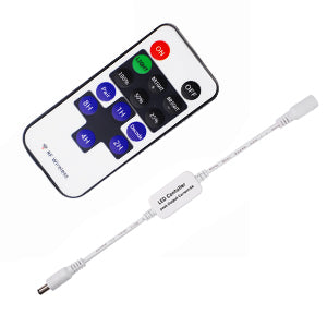 Mini Remote Controller for Single Color LED Strip Lights, RF Dimmer for 12V DC LED Cabinet Puck Lights(Single Color)