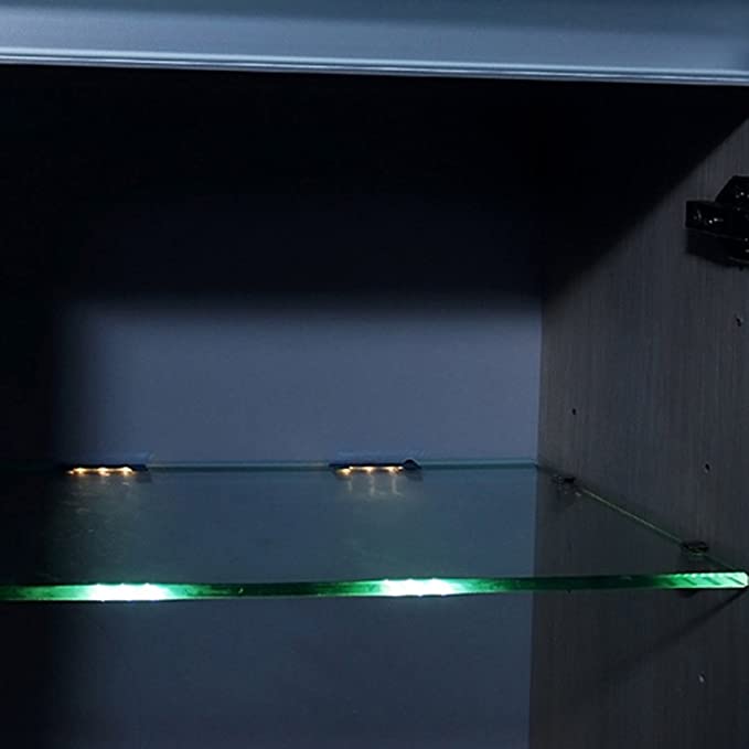 Aiboo LED Glass Edge Clip Light Glass Shelf Lights with Remote Controller and US Power Adapter for Glass Shelf, Glass Cabinet, Countertop, Liquor Shelf, Book Shelf Decorative Lighting